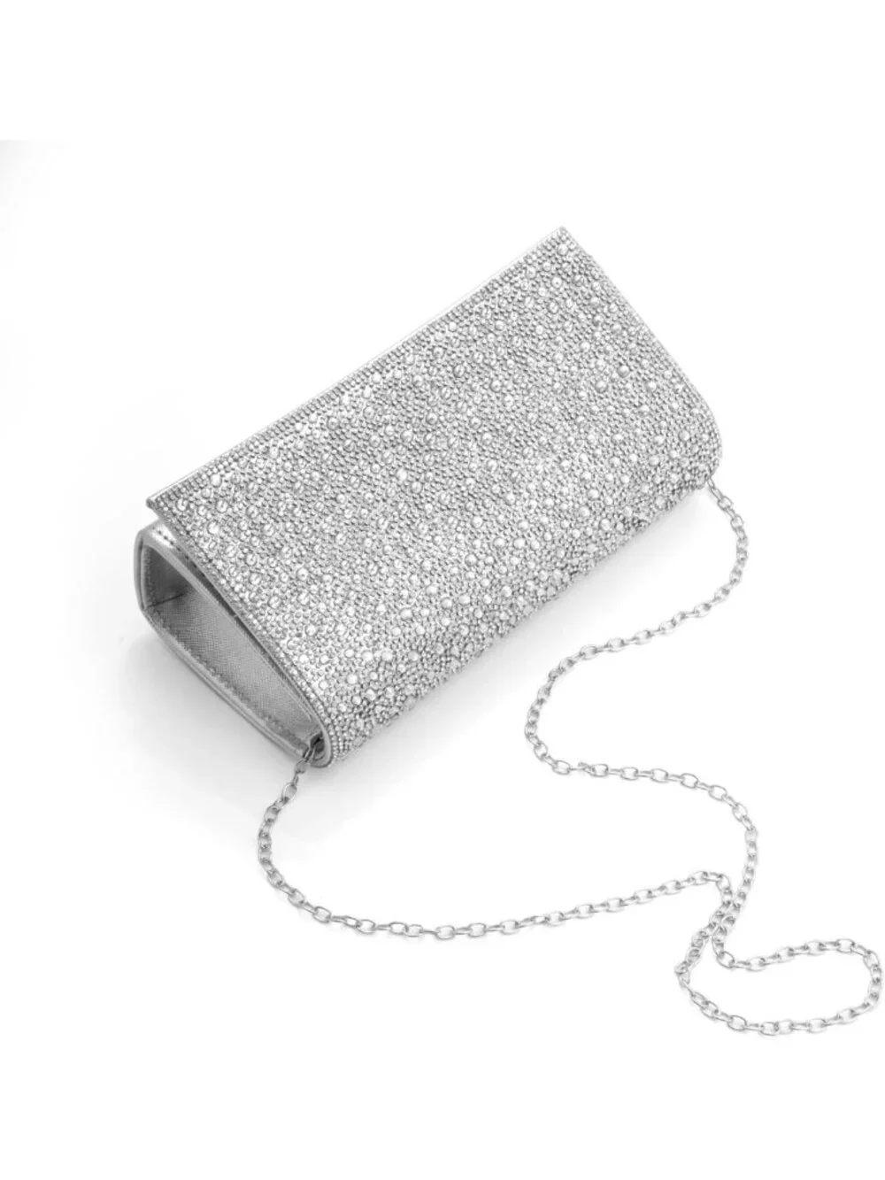 Elegant Pearl Crystal Crossbody Clutch with Chain for Wedding & Party Events
